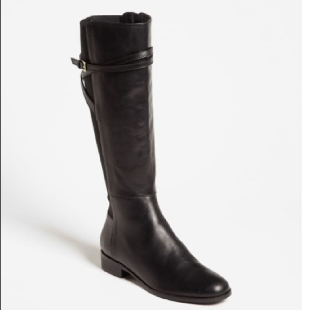 L.K. Bennett Black Denise Riding Boots Size 39 NWOT